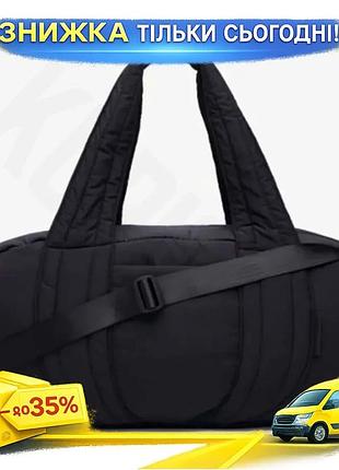 Ku сумка ua studio universal fit soft duffle чорна 35l спортивна сумка для подорожей і тренувань uni2l_k