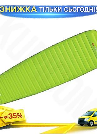 Ku надувной коврик terra universal fit incognita wave зеленый компактный туристический матрас для кемп uni2l_k