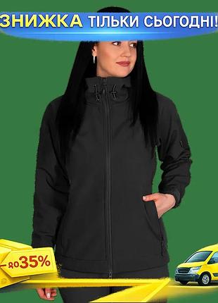 Ku куртка жіноча camotec universal fit softshell чорна xs для активного відпочинку та спорту легка дих uni2l_k