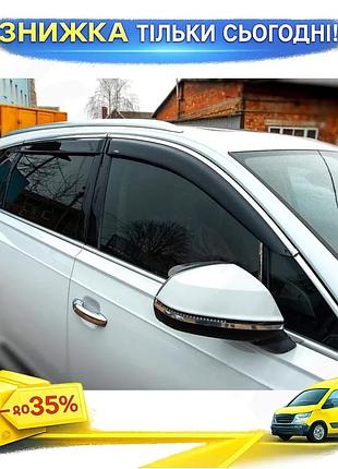 Ветровики с хром молдингом для audi q7 2015- дефлекторы окон 4 шт самоклеящиеся для защиты от дождя ku-22