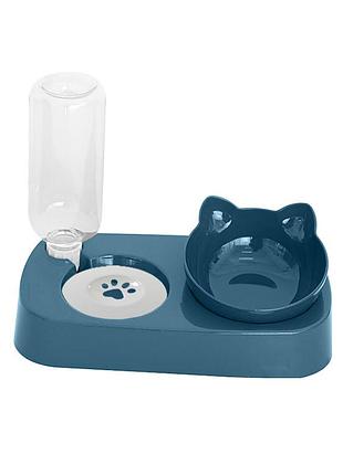 Миска для котів з поїльником taotaopets 119906 indigo 22*28*14см