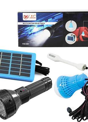 Ліхтар yw-038-3w, 1 лампа 3w, гнучка led-лампа, li-ion акум. , сонячна батарея, box