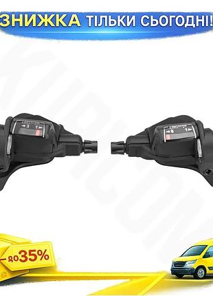 Манетки microshift mezzo 3x8s пара с индикатором тросики l2140/1700 переключатели для велосипеда шифтеры ku-22