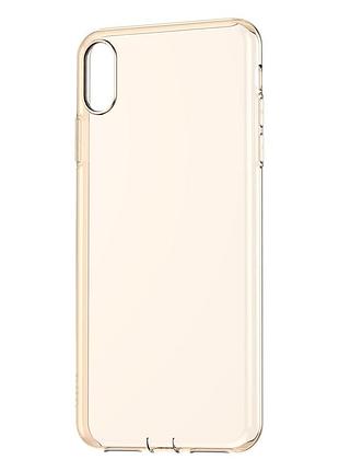 Ku чехол для iphone universal fit xs max baseus simplicity прозрачный золотой силиконовый защитный чех uni2l_k 2