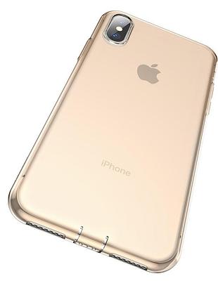 Ku чехол для iphone universal fit xs max baseus simplicity прозрачный золотой силиконовый защитный чех uni2l_k 8