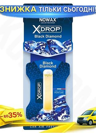Ku ароматизатор nowax целлюлозный universal fit с капсулой для автомобиля свежий приятный запах black uni2l_k