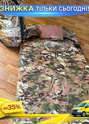 Спальный мешок -10 мультикам для зимних походов холлофайбер 300г/м2 водонепроницаемая черная ткань для р ku-22