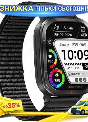 Ku розумний годинник smart universal fit bavaro з gps та ai помічником для здоров'я пульсометр тономет uni2l_k