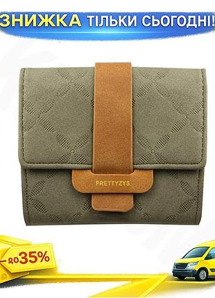©➀жіночий гаманець prettyzys 987 клатч із пряжкою зелений гаманець потрійного додавання для повсякденного ku-22