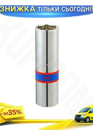 Головка торцевая king tony 1/2" свечная 21 мм удлиненная магнитная хромированная 1 шт ku-22