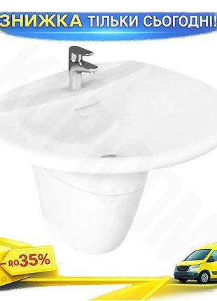 Ku раковина с полуножкой universal fit rak ceramics для ванной комнаты белая полукруглая умывальник из uni2l_k