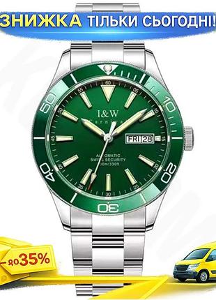 Ku годинник чоловічий механічний universal fit carnival diver 10 bar водонепроникний аналоговий з сапф uni2l_k