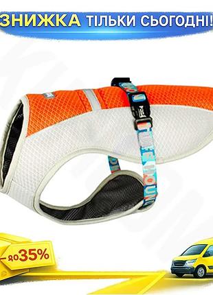 ©➀шлей для собак tuff hound orange l дихаюча шлейка для середніх собак комфортна і безпечна ku-22