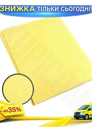 Професійна ганчірка nowax для авто штучна замша 40х50 см жовта ганчірка для збирання та миття без ворсу ku-22