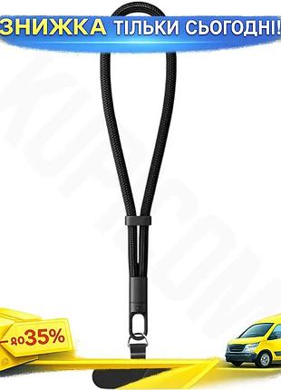 Ku ремешок для смартфона universal fit colorway handy strap черный ремень для телефона с фиксацией на uni2l_k