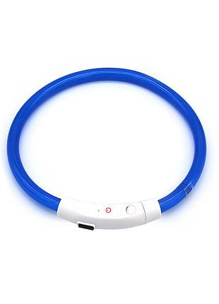 Світлодіодний led нашийник l-18 usb світний водовідштовхувальний для собак і котів blue s
