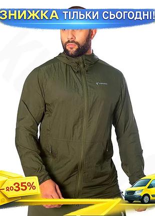 Ku куртка вітрівка camotec universal fit windblock ультралегка олива для активного відпочинку та туриз uni2l_k