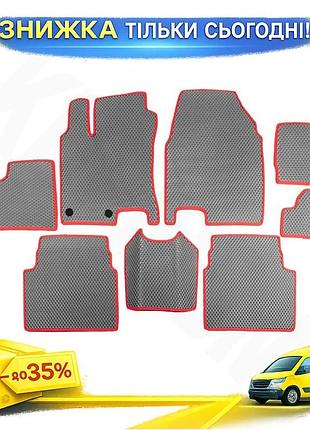 Килимки eva сірі для nissan qashqai 2010-2014 3 ряди гумовий килимок для захисту салону автомобіля ku-22
