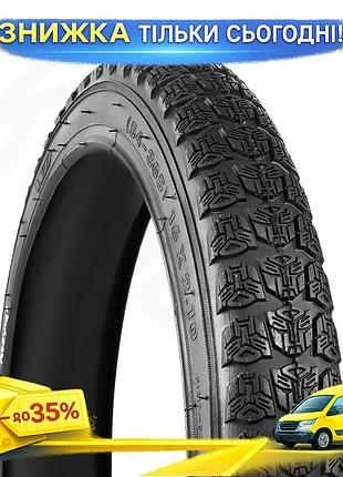 Ku покрышка велосипедная grey's universal fit 16x2.10 черная для детских велосипедов резина для активн uni2l_k