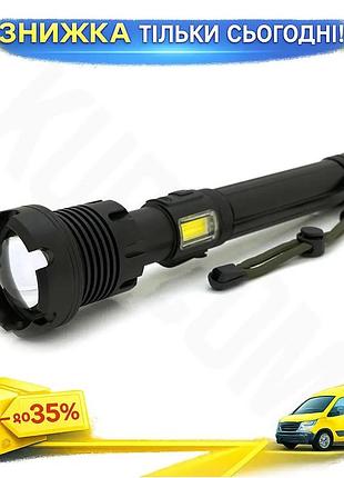 Ku фонарь ручной voltronic universal fit led 12000 люмен с боковым светом 7 режимов zoom для туризма и uni2l_k