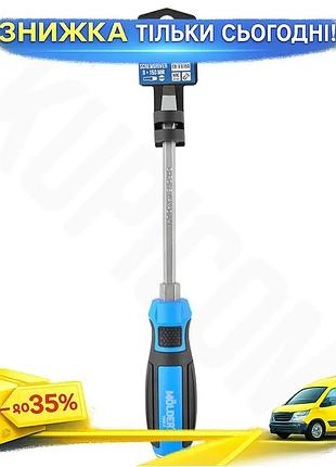 Ku отвертка ударная molder universal fit шлицевая sl8 150 мм для закручивания винтов саморезов крепежн uni2l_k