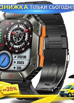 Ku умные смарт часы universal fit uwatch с компасом для мужчин черные фитнес трекер пульсометр тономет uni2l_k