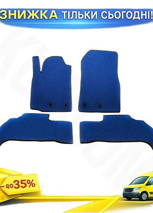 Килимки eva для toyota land cruiser 200 2012-2021 синій гумовий килимок для салону захисту від бруду ku-22