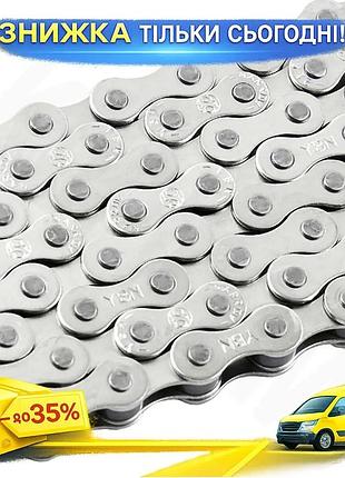 Ku цепь велосипедная grey's universal fit 1шв 112 звеньев серебристая для 1 скоростной кассеты велоцеп uni2l_k