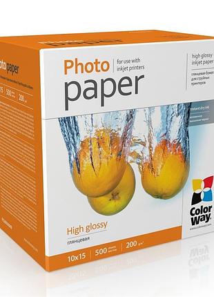 Фотобумага colorway 10×15 см глянцевая 200 г/м² 500 листов (pg2005004r)