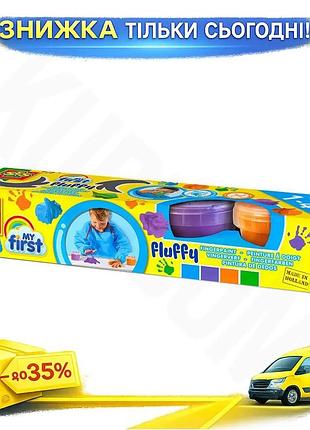 Ku воздушные пальчиковые краски universal fit my first яркая пенка 4 цвета безопасны для детей от 1 го uni2l_k