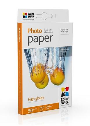 Бумага для фотопечати colorway 10×15 см glossy 200 г/м² 50 листов