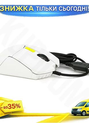 Ku ігрова миша провідна universal fit phantom ii vx6 біла 7 кнопок 400-7200 dpi для геймерів з rgb під uni2l_k