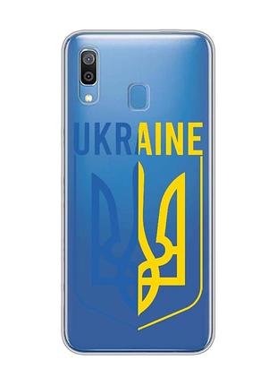 Прозрачный чехол на samsung galaxy a30 (2019)/a20 (2019) тризуб (принт 254)