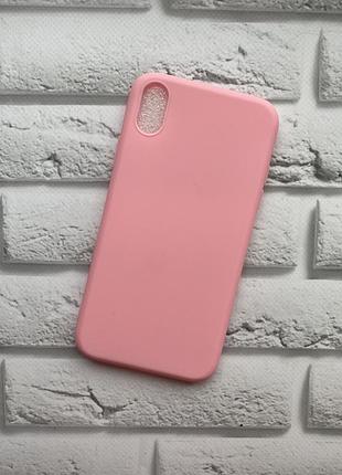 Силіконовий матовий чохол для apple iphone xr рожевий