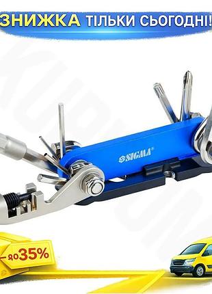 Ku велоключ 15в1 sigma universal fit с лопаткой для велосипедистов многофункциональный инструмент для uni2l_k