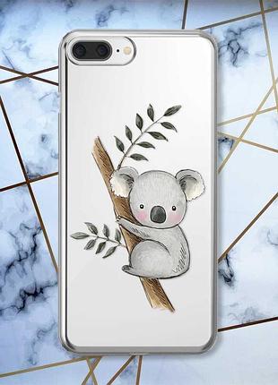 Прозрачный чехол на iphone 7 plus/8 plus :: коала (принт 132)