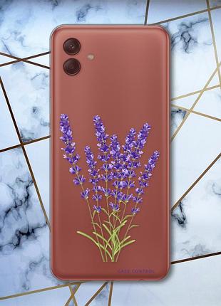 Прозрачный чехол на samsung galaxy a04 лаванда (принт 28)