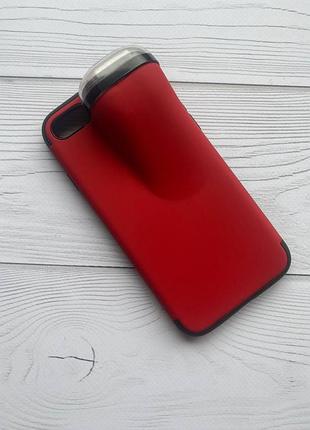 Силиконовый противоударный чехол с отделом для наушников на iphone 7/8/se 2020 :: красный