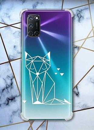 Прозрачный чехол с рисунком для oppo a52/ a72/ a92 лиса (принт:: 127)
