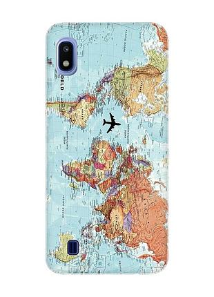 Чехол на samsung galaxy a10 (2019) a105 :: карта мира (принт 318)