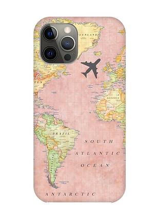 Чохол на iphone 12 pro max :: подорожі. карта (принт 320)