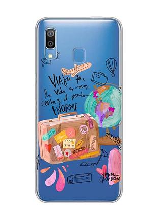 Прозрачный чехол на samsung galaxy a30 (2019)/a20 (2019) настроение путешествовать (принт 329)