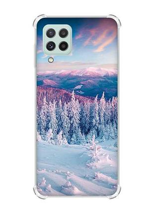 Чохол із потовщеними кутами на samsung galaxy a22 5g / a22s 5g зимові гори (принт 163)