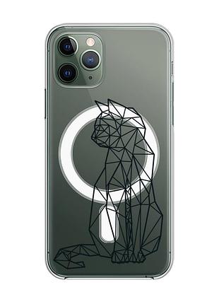 Магнитный чехол на iphone 12/12 pro с поддержкой magsafe :: кошечка (принт 124)