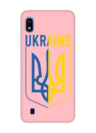 Матовый розовый чехол на samsung galaxy a10 (2019) a105 тризуб (принт 254)