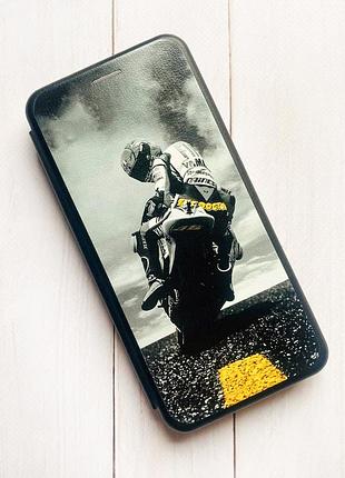 Чохол-книжка з малюнком для xiaomi redmi note 9 pro/9s/9 pro max чорний :: мото (принт 69) 3