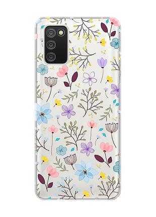 Прозрачный чехол для samsung galaxy a02s :: цветочный фон (принт 267)