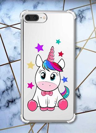 Чохол з потовщеними кутами на iphone 7 plus/8 plus :: єдиноріг (принт 102)
