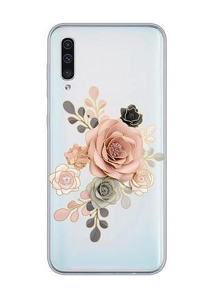Прозрачный чехол на samsung galaxy a50 (2019) a505 :: розы (принт 275)