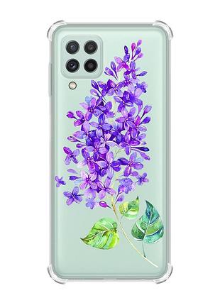 Чехол с утолщёнными углами на samsung galaxy a22 5g / a22s 5g :: веточка сирени (принт 280)